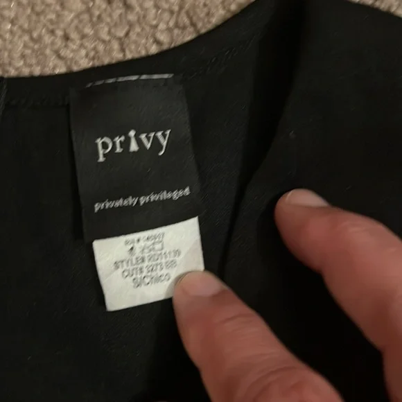 Privy midi length side cut outs black v dress - Picture 2 of 5